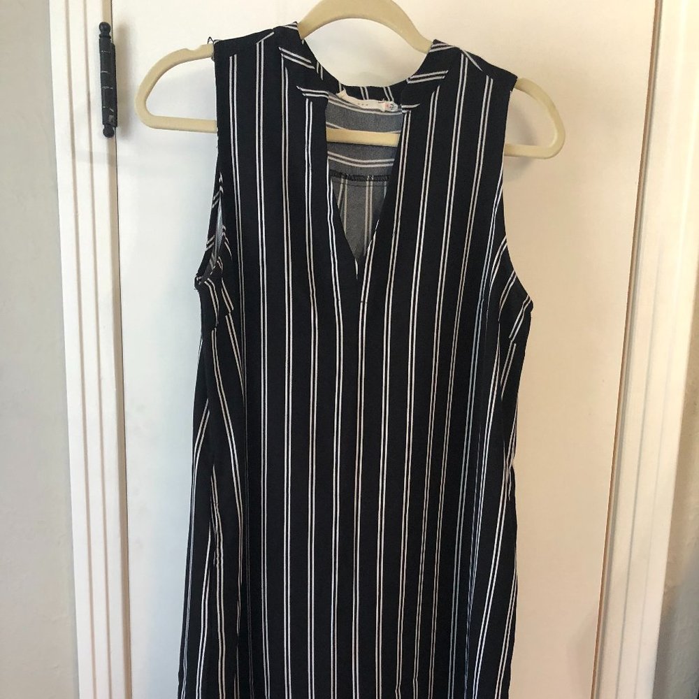 Striped Black and White Tank Dress - Lush brand - Size small